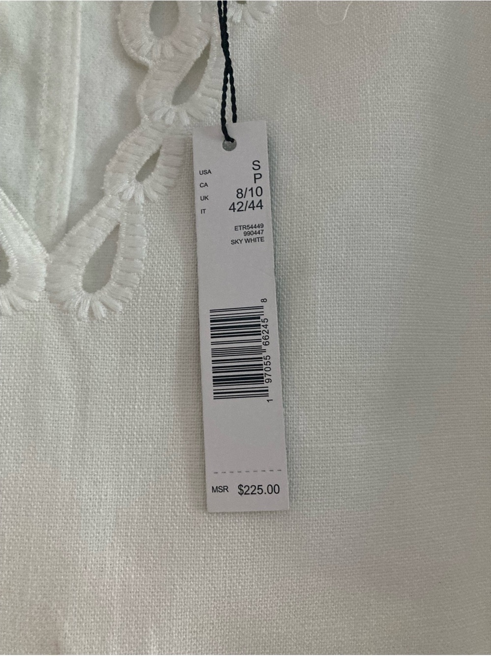 Elie Tahari Eyelet Cutout Short Sleeve Top in 100% Cotton - Picture 4 of 6